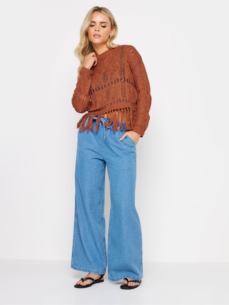Marrón - PixieGirl Petite Rust Orange Crochet Tassel Jumper - Imagen 2 de 4 Marrón - PixieGirl Petite Rust Orange Crochet Tassel Jumper - Imagen 2 de 4