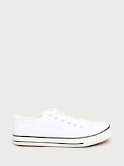 Long Tall Sally White Canvas Low Trainers - Image 1 of 5