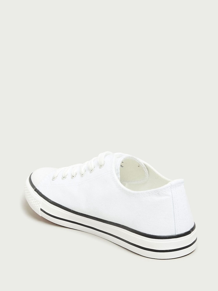 Long Tall Sally White Canvas Low Trainers - Image 3 of 5