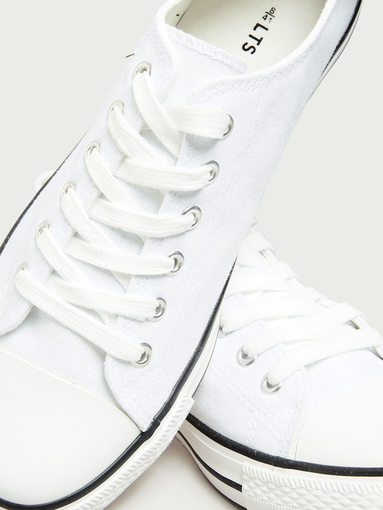 Long Tall Sally White Canvas Low Trainers - Image 4 of 5