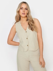 Long Tall Sally Natural Cotton Linen Waistcoat - Image 1 of 4