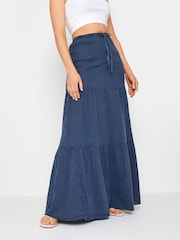 Marineblau/blau - Long Tall Sally Gestufter Maxirock mit Acid-Waschung - Bild 2 von 4