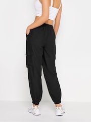 PixieGirl Petite Black Linen Cuffed Cargo Trousers - Image 3 of 4