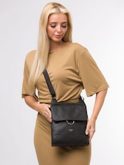Cultured London Covent Leather Cross-Body Dark 100% Cotton Bag - Image 2 of 6