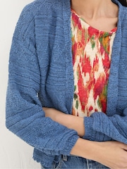FatFace Anna Blue Ikat Tape Cardigan - Image 4 of 5