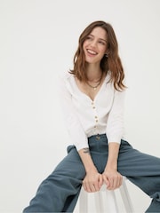 FatFace Rose White Cardigan - Image 1 of 5
