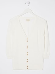 FatFace Rose White Cardigan - Image 5 of 5