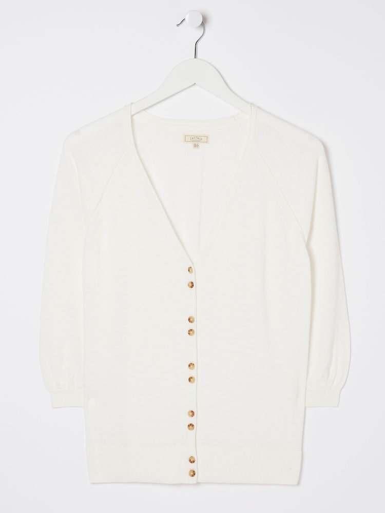 FatFace Rose White Cardigan - Image 5 of 5