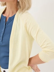 FatFace Yellow Tie Front Cardigan - Image 4 of 5