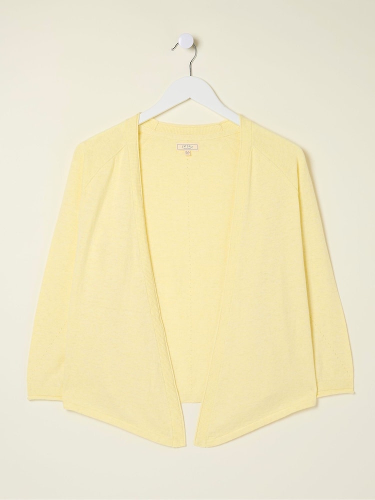 FatFace Yellow Tie Front Cardigan - Image 5 of 5
