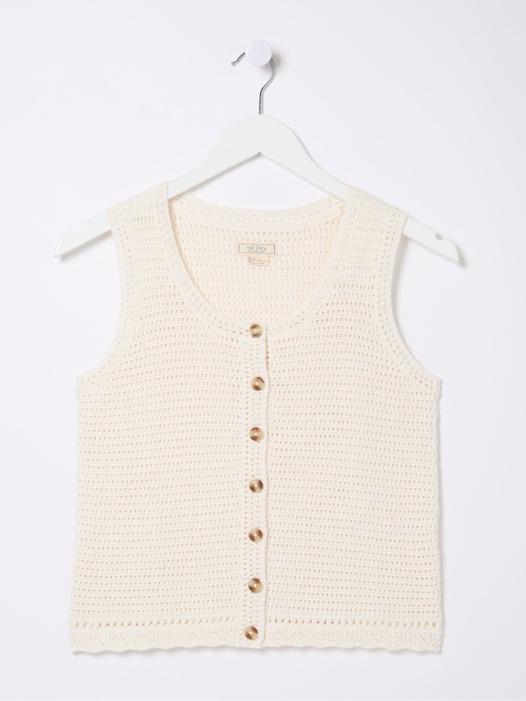 FatFace Ella Natural Knitted Top - Image 4 of 4