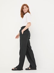 FatFace Iva Black Wide Leg Linen Trousers - Image 5 of 6