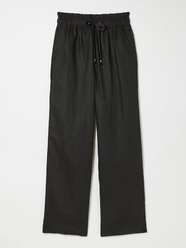 FatFace Iva Black Wide Leg Linen Trousers - Image 6 of 6 FatFace Iva Black Wide Leg Linen Trousers - Image 6 of 6