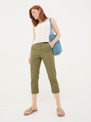 FatFace Farnham Green Cropped Chinos - Image 1 of 7