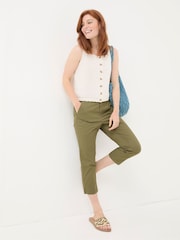 FatFace Farnham Green Cropped Chinos - Image 2 of 7