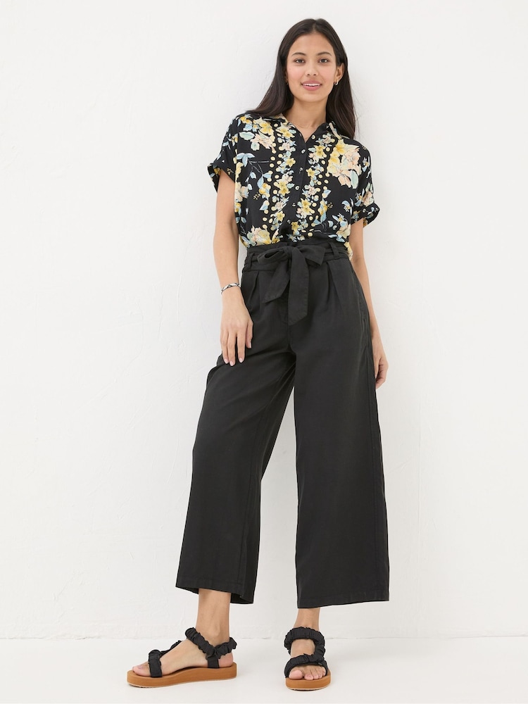 FatFace Mina Black Cropped Trousers - Image 1 of 5