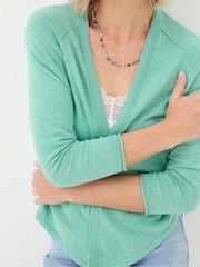 FatFace Green Tie Front Cardigan - Image 4 of 6