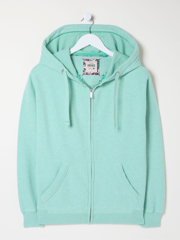FatFace Amy Green Zip Through Hoodie - Image 6 of 6