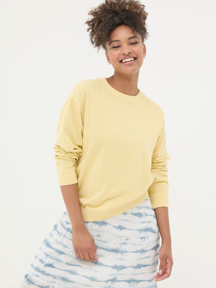 FatFace Georgia Yellow Crew Sweatshirt - Image 1 of 5