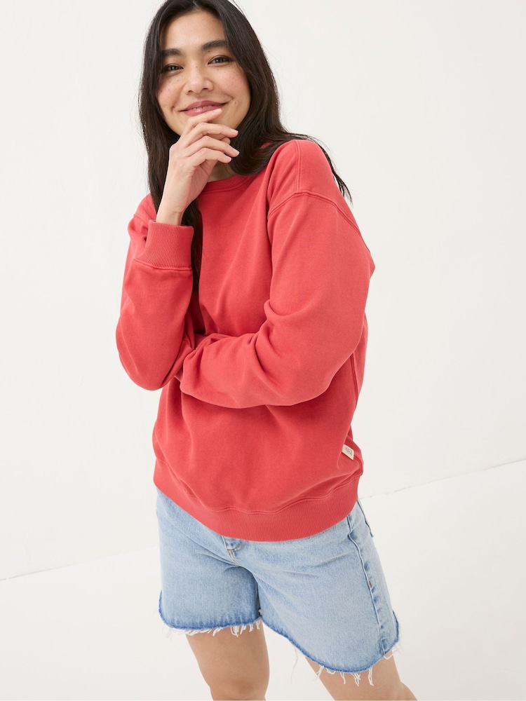 FatFace Georgia Red Crew Sweatshirt - Image 1 of 6