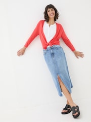 FatFace Red Tie Front Cardigan - Image 1 of 3