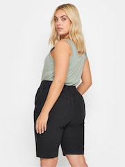 Yours Curve Black Cool 100% Cotton Shorts - Image 3 of 4