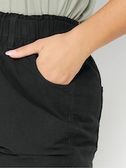 Yours Curve Black Cool 100% Cotton Shorts - Image 4 of 4