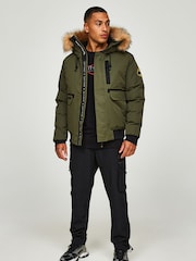 Grün - Zavetti Canada Herren Abelli 2.0 Bomberjacke mit Kapuze - Bild 2 von 6