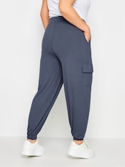 Yours Curve Grey Cargo Pocket Harem Joggers - Image 3 of 5