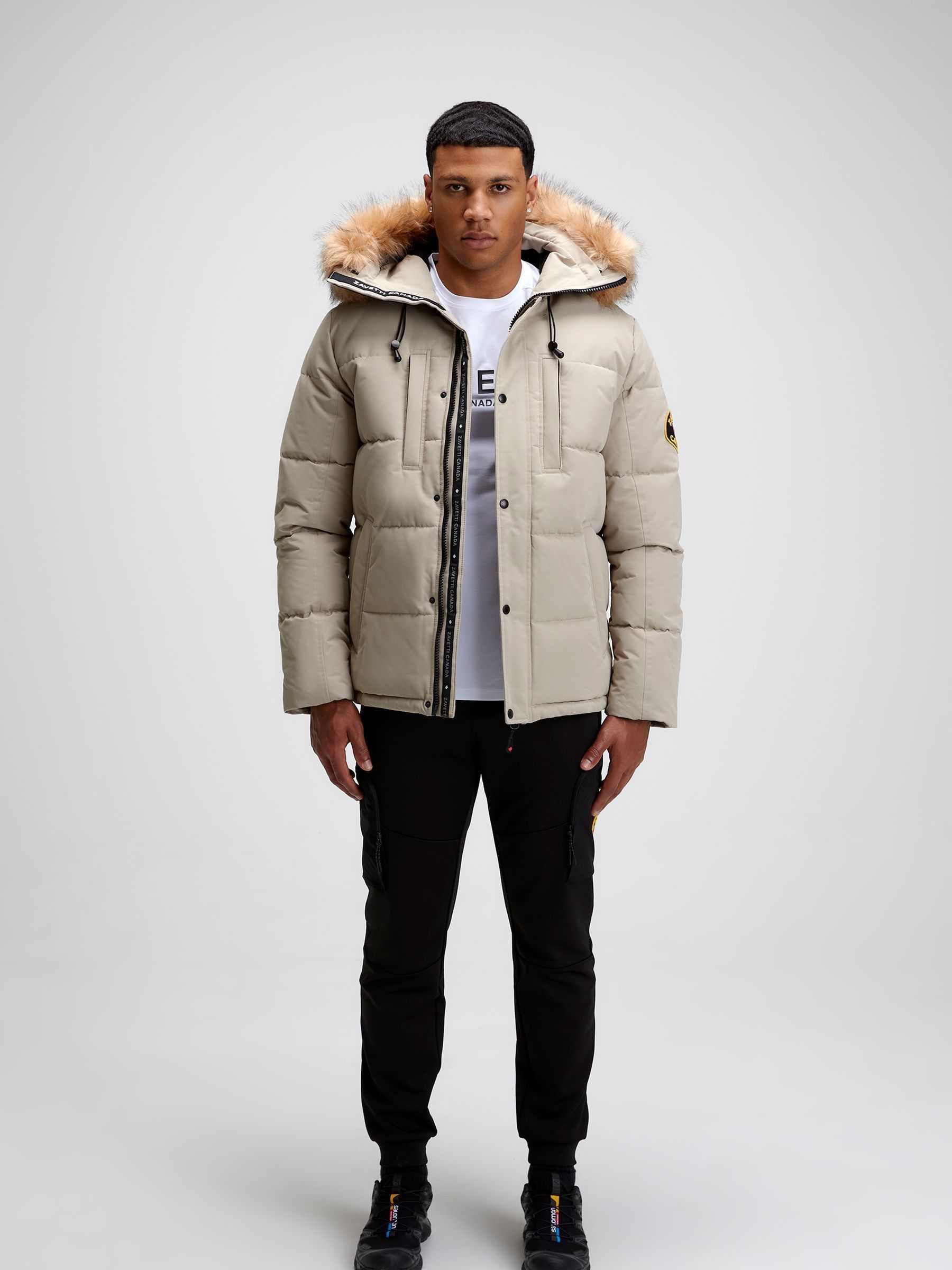 Zavetti Canada Mens Oshawa 2.0 Puffer Parka Jacket with Detachable Fur