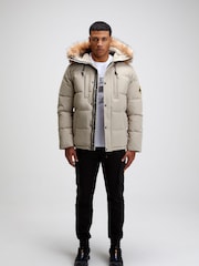 Песочный - Zavetti Canada Mens Oshawa 2.0 Дутая парка с отстегиваемым искусственным мехом - Изображение 1 из 6