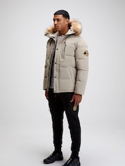 Песочный - Zavetti Canada Mens Oshawa 2.0 Дутая парка с отстегиваемым искусственным мехом - Изображение 2 из 6