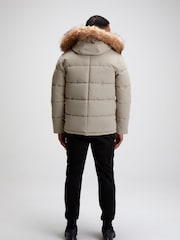 Песочный - Zavetti Canada Mens Oshawa 2.0 Дутая парка с отстегиваемым искусственным мехом - Изображение 3 из 6
