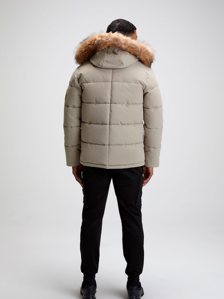 Zavetti Canada Mens Oshawa 2.0 Puffer Parka Jacket with Detachable Faux Fur - Image 3 of 6