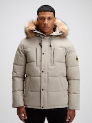 Песочный - Zavetti Canada Mens Oshawa 2.0 Дутая парка с отстегиваемым искусственным мехом - Изображение 4 из 6