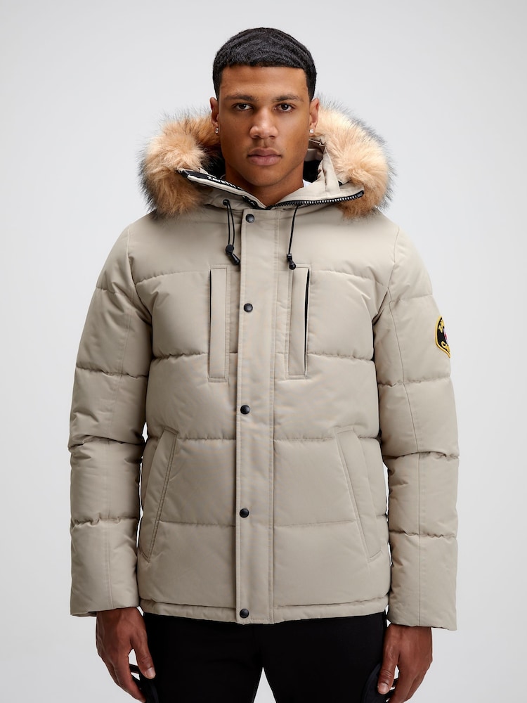 Zavetti Canada Mens Oshawa 2.0 Puffer Parka Jacket with Detachable Faux Fur - Image 4 of 6