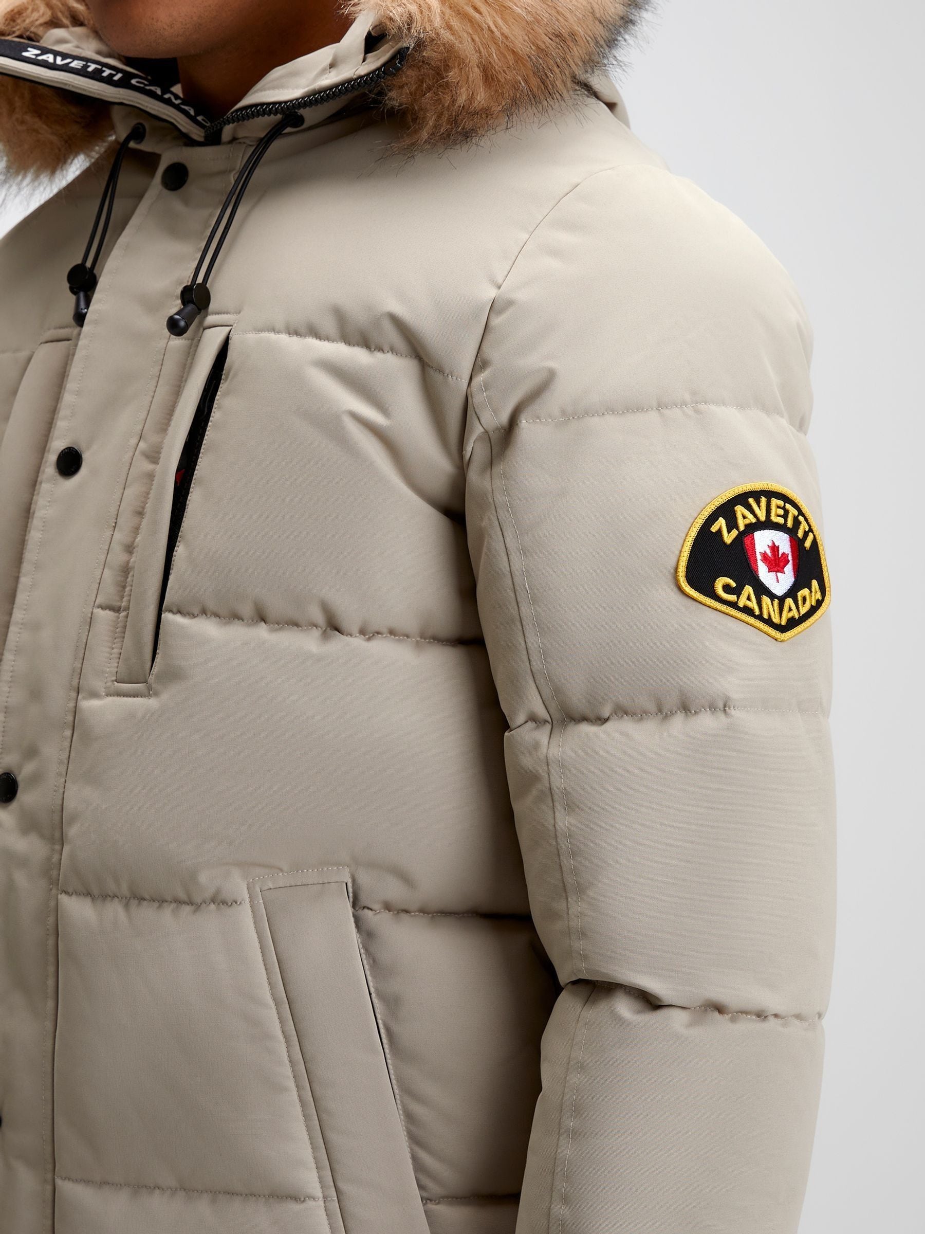 Kaufe Sie Stone Zavetti Canada Mens Oshawa 2.0 Puffer Parka Jacket with Detachable Fur bei Next Deutschland