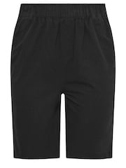 Yours Curve Black Cool 100% Cotton Shorts With Jersey Waist Band - Image 5 of 5