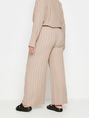 Yours Curve Natural Brown Stripe Textured Wide Leg Trousers - Image 5 of 5