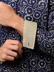 Blue 100% Cotton Textured Print Long Sleeve Shirt - Image 5 of 8