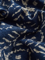 Blue 100% Cotton Textured Print Long Sleeve Shirt - Image 8 of 8