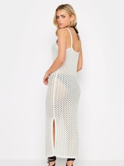 PixieGirl Petite White Crochet Midi Beach Dress - Image 4 of 5