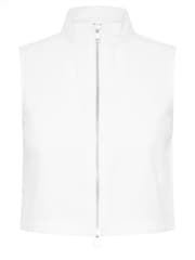 PixieGirl Petite White White 100% Cotton High Neck Zip Up Crop Top - Image 5 of 5