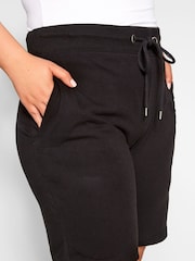 Yours Curve Black Jogger Shorts - Image 6 of 7