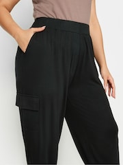 Musta - Yours Curve Reisitaskuhousut Pocket Harem Verryttelyhousut - Image 4 of 5