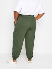 Yours Curve Green Cargo Pocket Harem Joggers - Image 2 of 5