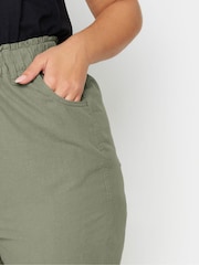 Yours Curve Green Khaki Cool Cotton Shorts - Image 4 of 4