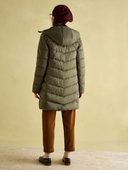 Joules Moorsdale Green Mid Length Showerproof Padded Coat - Image 2 of 9