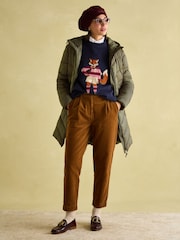 Joules Moorsdale Green Mid Length Showerproof Padded Coat - Image 3 of 9