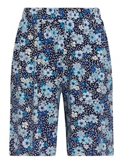Yours Curve Blue Floral Print Shorts - Image 5 of 5
